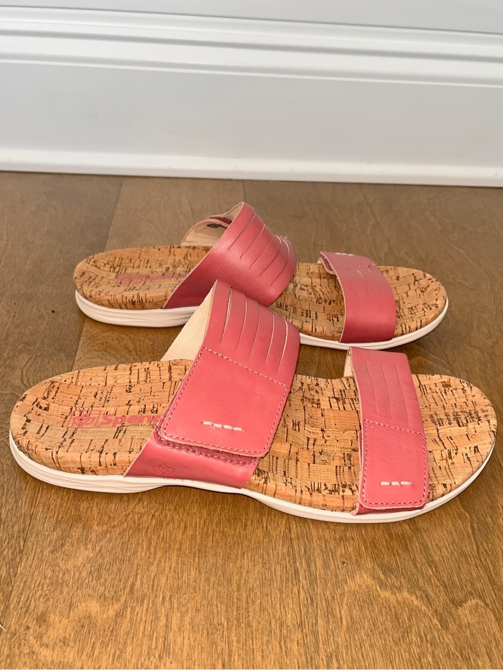 Spenco Women's Layla Slide Sandals Size 9 B Mauve & Cork W/ Straps